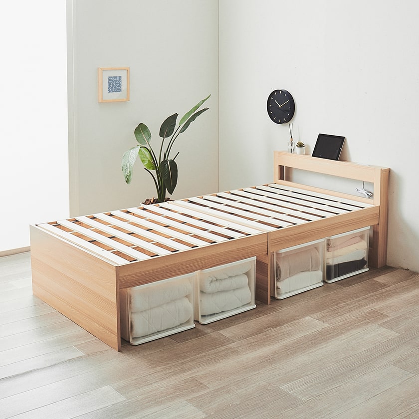 【床面長さ181cmショートサイズ】ストミ　木製ベッド　（マットレス別売）